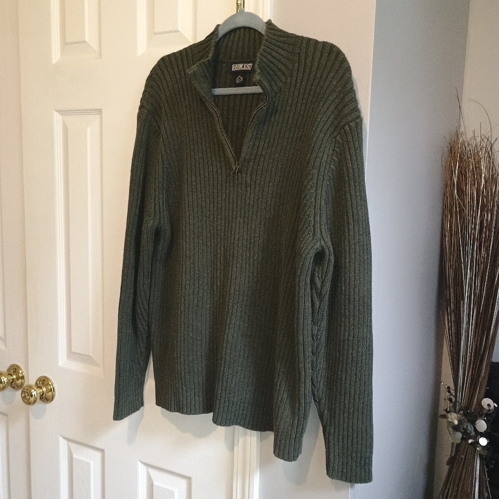 Vintage 90s Lands’ End Direct Merchants Men’s XL Ribbed Cotton Quarter Zip... - Picture 5 of 14